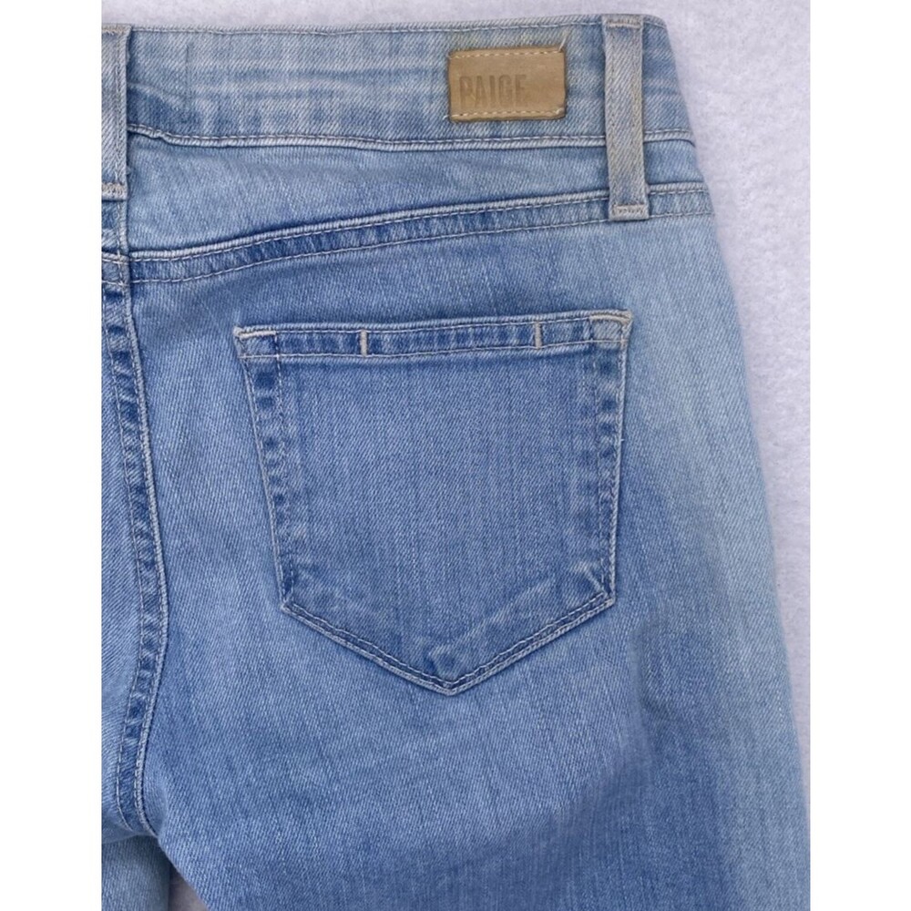 PAIGE Edgemont Skinny Zip Jeans Women’s 25 Light Wash USA Made Stretch Denim - Picture 13 of 14